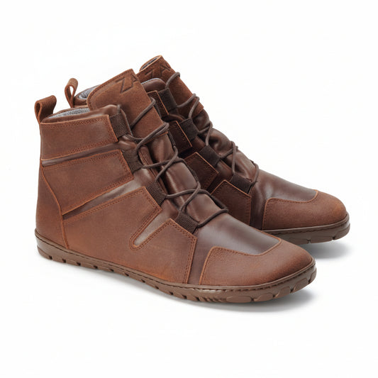 halbhohe Outdoor Barfußschuhe in braun - wasserdicht und rutschfest