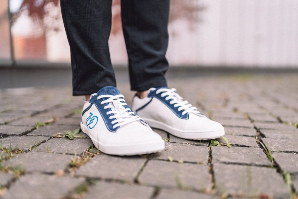 Discover comfort stylish barefoot shoes in white blue ZAQQ BarfuBschuhe